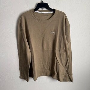 Me s XL Tan Lacoste Thermal Breathable Nighttime Loungewear Sleepwear Shirt